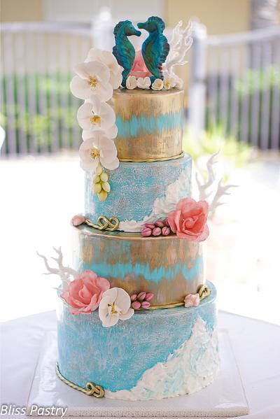 Oceanside Wedding Cake - Cake by Bliss Pastry