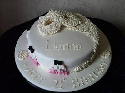 Lace mask cake - Cake by helen Jane Cake Design 