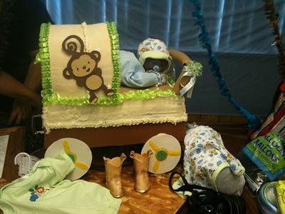 my monkey babyshower an acessories - Cake by cely717