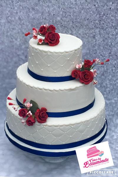Wedding cake red-white-blue - Cake by Cakes by Beaumonde
