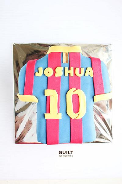 Barca - Messi Jersey Cake - Cake by Guilt Desserts