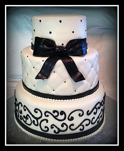 Black and White Wedding Cake - Cake by Angel Rushing