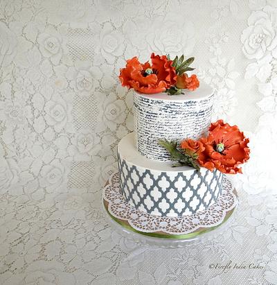 Poppies and Letters - Cake by Firefly India by Pavani Kaur