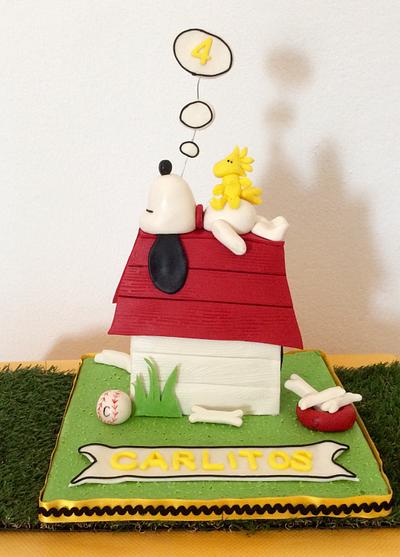 Snoopy Birthday Cake  - Cake by DulcesSuenosConil