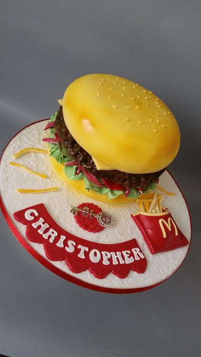 Burger and chips  - Cake by Eliz4cakes 