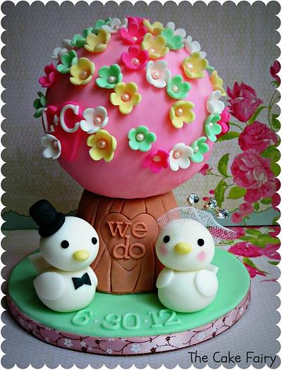 Love Birds under Flower Tree - Cake by Renee Daly