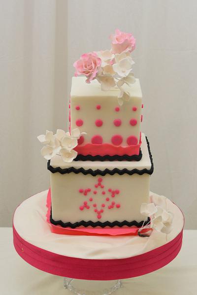 Pink and Black Cake - Cake by Sugarpixy