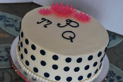 Simple Dots with Monogram - Cake by Chrissy
