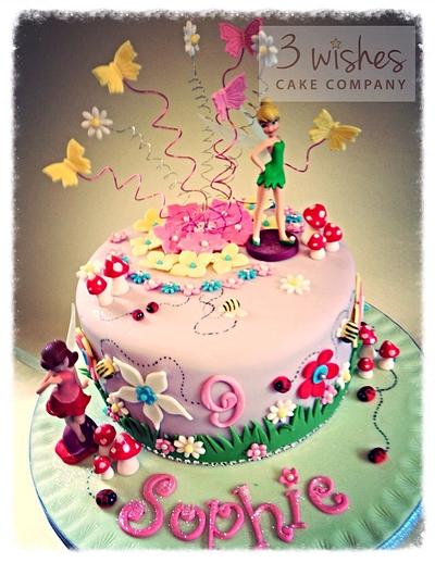 Tinkerbell garden Cake - Cake by 3 Wishes Cake Co