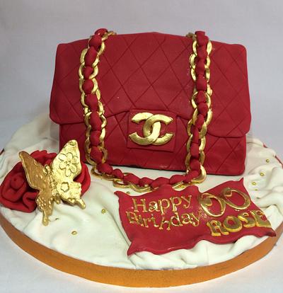 Lucious Red Chanel inspired Bag - Cake by Cup n' Cakes by Tet