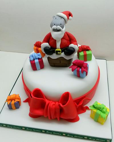 Hippo Christmas - Cake by Sarah Poole