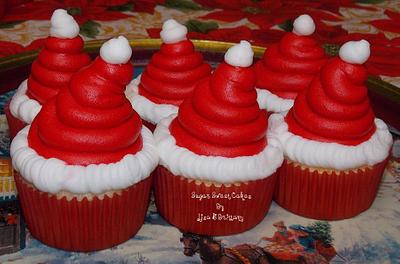 Santa Hat Cupcakes - Cake by Sugar Sweet Cakes