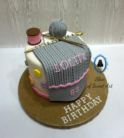 A Knitter's Birthday - Cake by Slice of Sweet Art