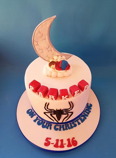 Spiderman Christening Cake  - Cake by Cakes Glorious Cakes
