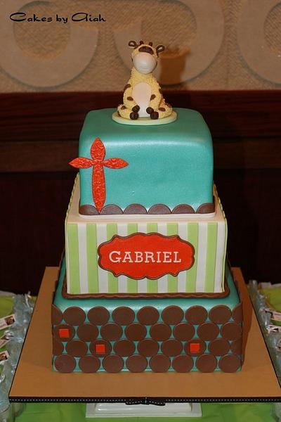 Giraffe Baptism cake - Cake by Aiah