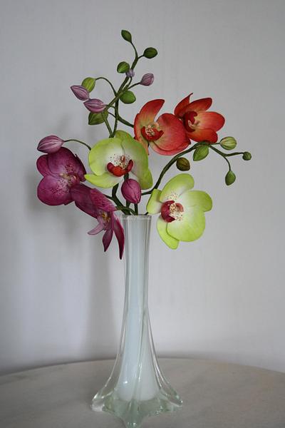Gumpaste Phalaenopsis Orchids - Cake by Marinela Muresan