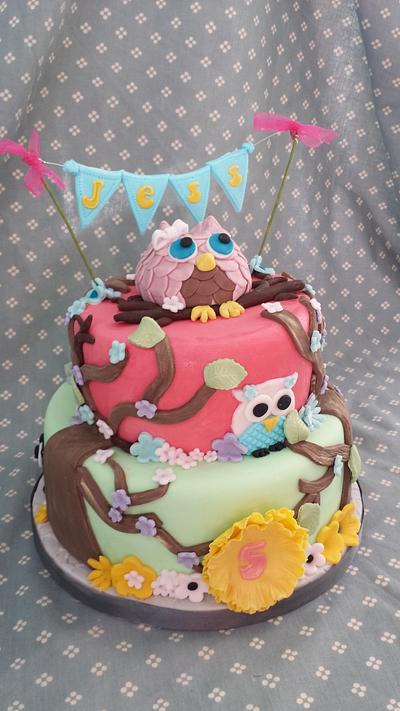 Owls in a tree - Cake by Mrs M's Cakes