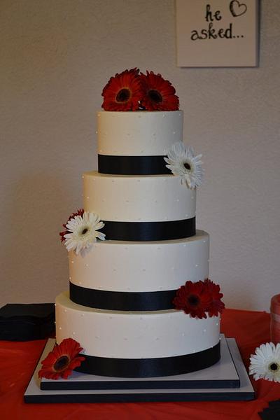 Red and Black Wedding  - Cake by sweet inspirations