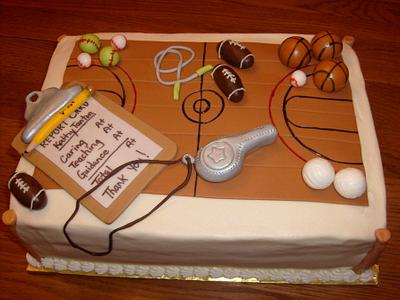 Cake for a PE teacher | Cake, Cake designs, School cake