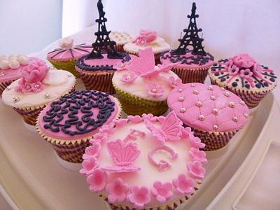 "I love Paris" cupcakes. Paris theme cupcakes - Cake by Gulnaz Mitchell