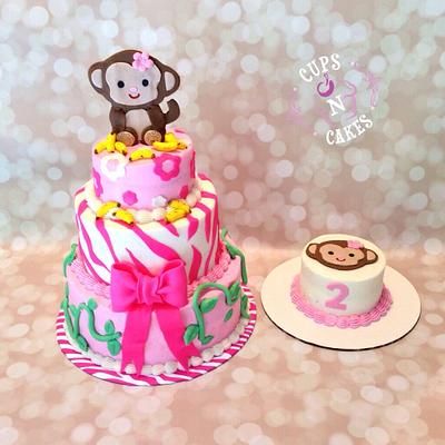 Little monkey turns two - Cake by Cups-N-Cakes 