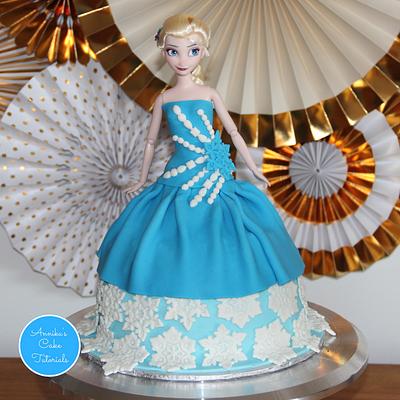 Frozen Elsa doll cake tutorial  - Cake by Annika's Cake tutorials