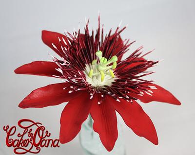 red passion flower - Cake by cakesbyoana