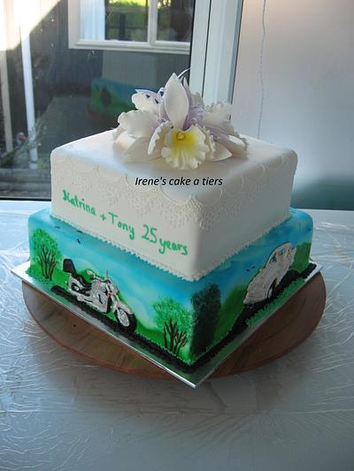 His and Her's Wedding Anniversary Cake - Cake by irenescakeatiers