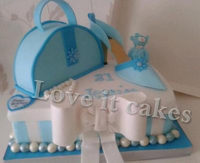 girls 21st birthday shoe, bag & teddy cake - Cake by Love it cakes