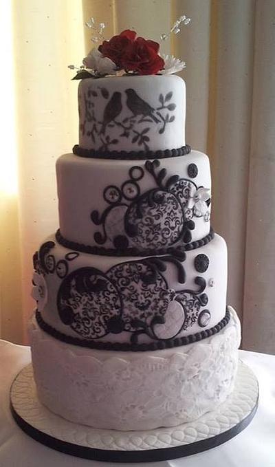 Black and white wedding cake - Cake by Mrs BonBon