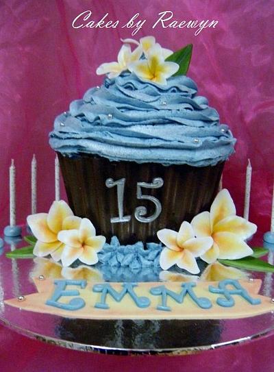 Giant cupcake with Frangipanis - Cake by Raewyn Read Cake Design