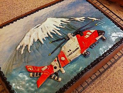 Coast Guard Helicopter Cookie - Cake by GrandmaTilliesBakery