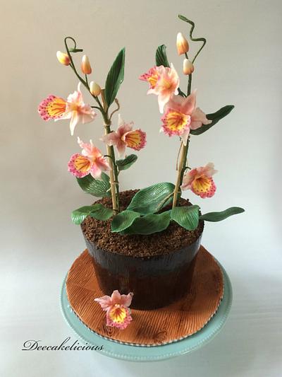 Orchids in a Pot - Cake by Deepa Shiva - Deecakelicious