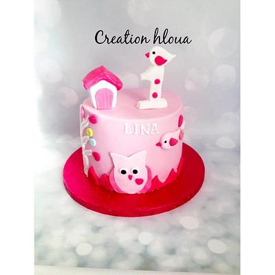 cake owl pink - Cake by creation hloua