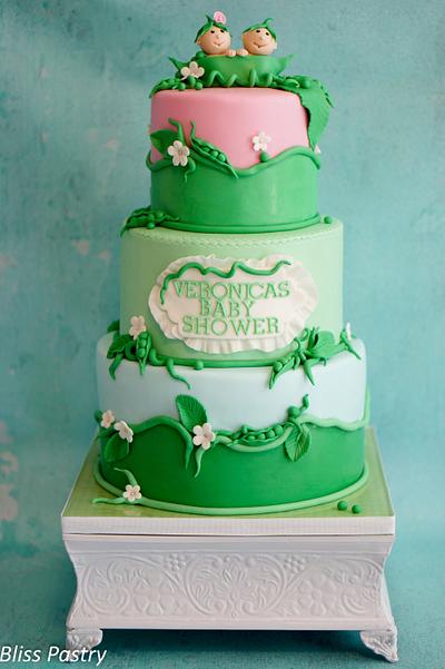 Two Peas In A Pod Baby Shower Cake - Cake by Bliss Pastry