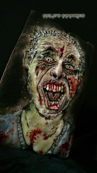Keep out the zombie - Cake by Gele's Cookies