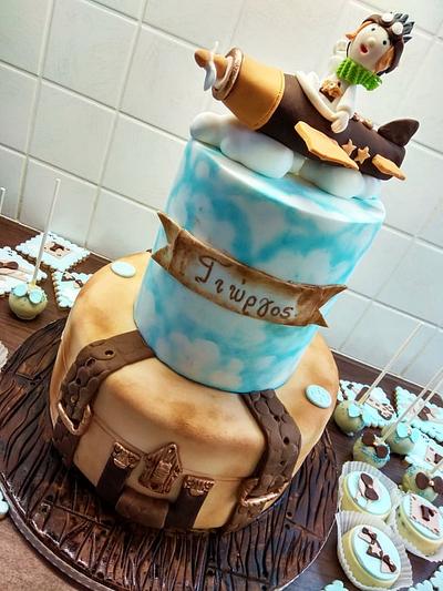 Baptism Airplane cake - Cake by Nikoletta Giourga