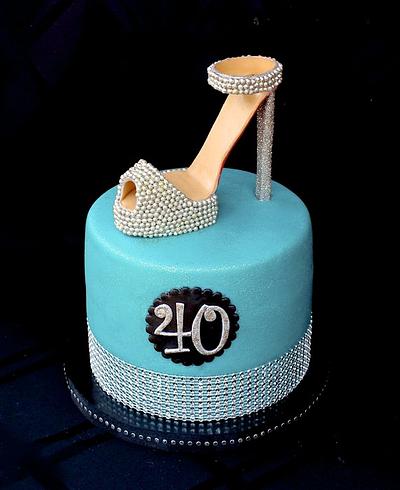Sparkly Shoe Cake - Cake by Cuteology Cakes 