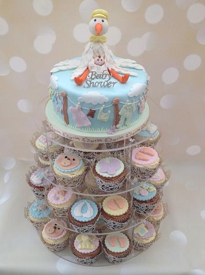 Stork cake for a baby shower - Cake by Yvonne Beesley