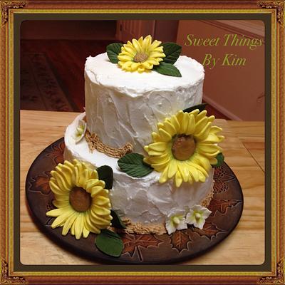 Sunflowers rustic cake  - Cake by Kim