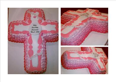 Pink Ombre Cross - Cake by BellaCakes & Confections