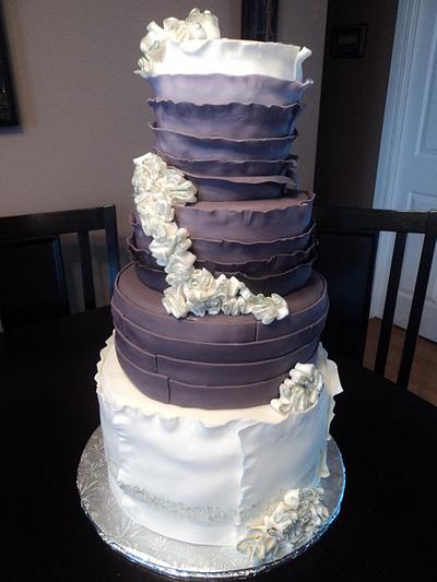 Plum, Silver and White  - Cake by The Cakery 