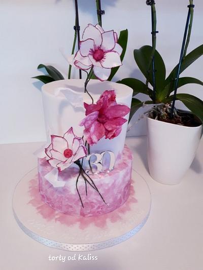 B-day flowers of edible paper - Cake by Kaliss