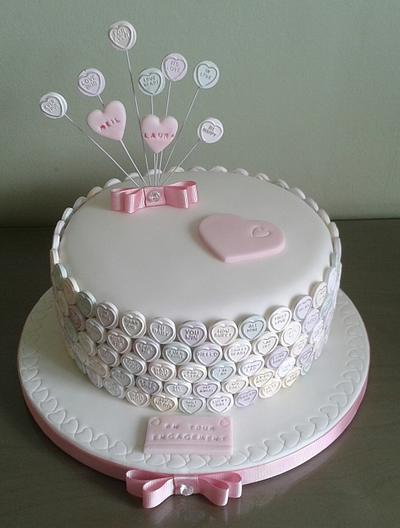 'Sweetheart' Engagement cake - Cake by Louise Hodgson