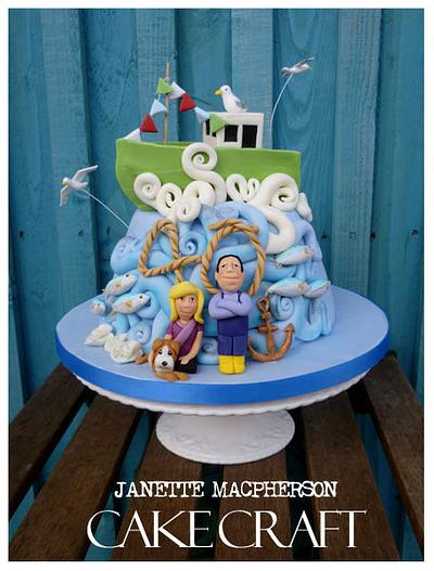 Fishermans 40th Anniversary cake - Cake by Janette MacPherson Cake Craft