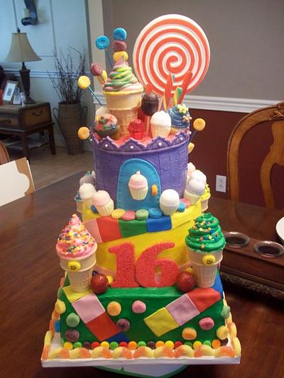 CANDYLAND SWEET 16 - Cake by Jackie