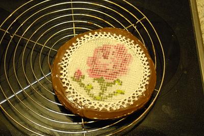 rose cookie - Cake by Aurelia'sTartArt