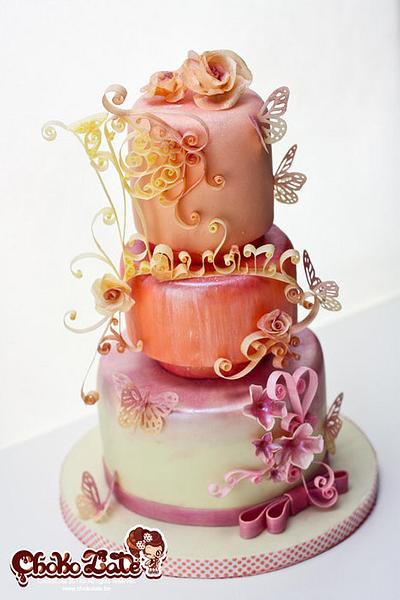 Wafer Paper Quilling - Cake by ChokoLate Designs