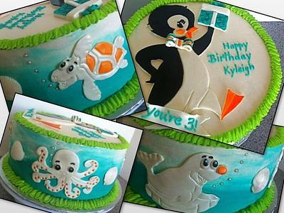 Penguin/Sea Creature Cake - Cake by GrandmaTilliesBakery