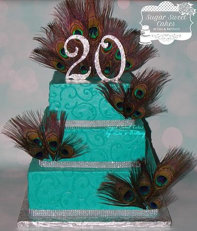 Peacock Anniversary - Cake by Sugar Sweet Cakes